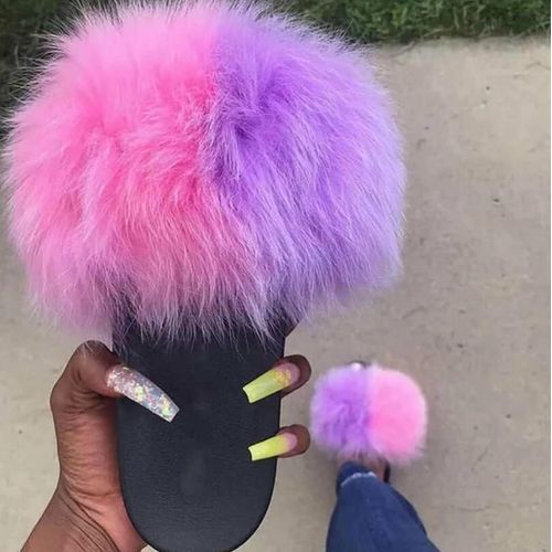 Sandales En Fourrure Pour Femmes, Chaussures De Luxe, Antidrapantes, t - 39