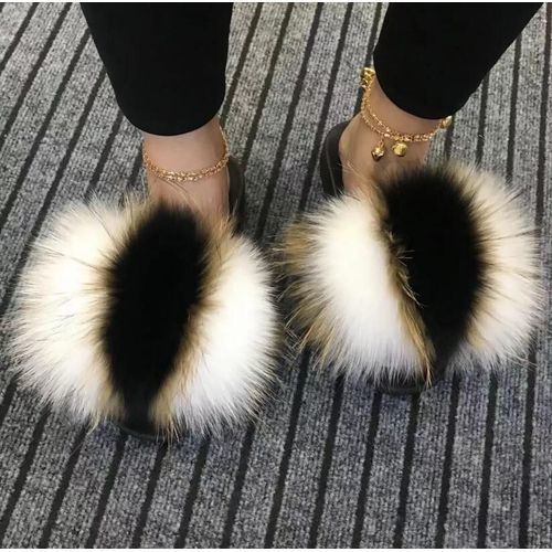 Sandales En Fourrure Pour Femmes, Chaussures De Luxe, Antidrapantes, t - 42
