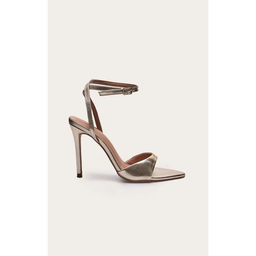 Sandales En Pu Dor  Talon Aiguille Haut Et Bout Pointu, Dor - 40