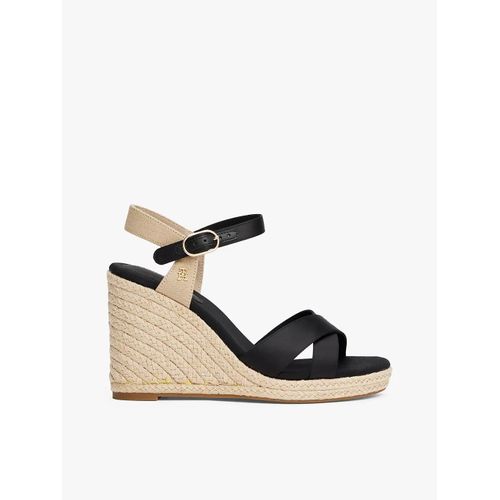 Sandales Espadrilles Compenses Brides Satin Satin High Wedge Espadrille/Black - 41