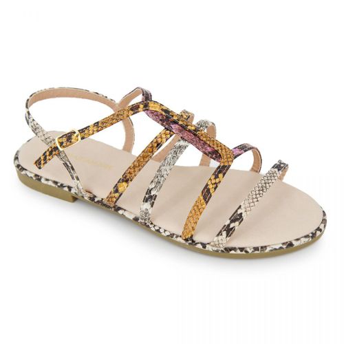 Sandales Plates  Brides Faon Python Femme Mariamare - Multicolore - 37