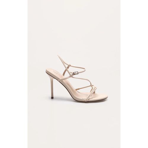 Sandales Pointure Large En Pu Crme  Talon Aiguille Haut Et Boucle Asymtrique, Crme - 40