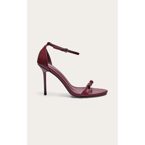 Sandales Rondes Pointure Large En Pu Rouge  Talon Aiguille Haut, Rouge - 36