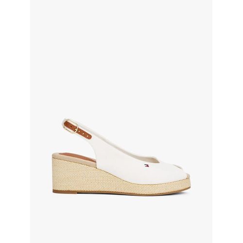 Sandales Slingback Compenses En Toile Flag Mid Wedge Espad Slingback/Ecru - 37