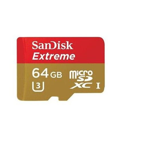 SanDisk 64 Go Extreme micro SD SDXC Class 10 UHS-I U3  60Mo/s pour camra tlphone portable tablette