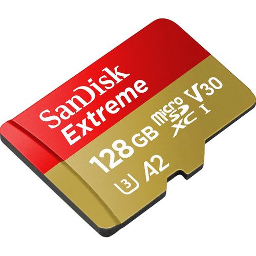 SanDisk Extreme 128 Go Carte Mmoire microSDXC + Adaptateur SD A2 jusqu' 160 Mo/s, Classe 10, U3, V30