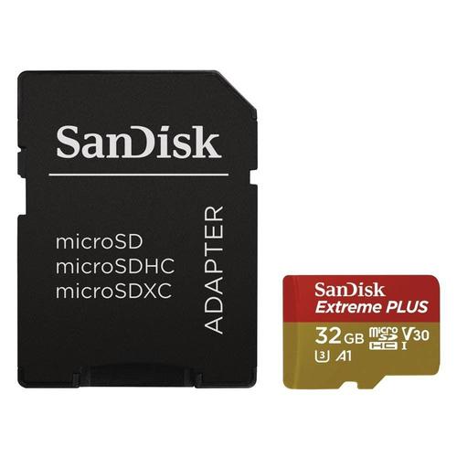 SanDisk Extreme PLUS - Carte mmoire flash (adaptateur microSDHC