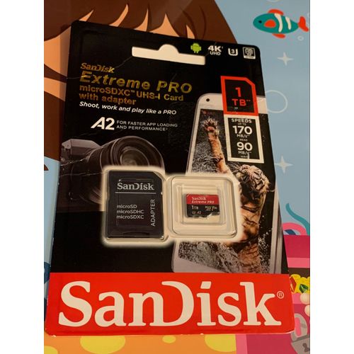 SanDisk Extreme Pro 1 TB microSDXC Memory Card + SD Adapter with A2