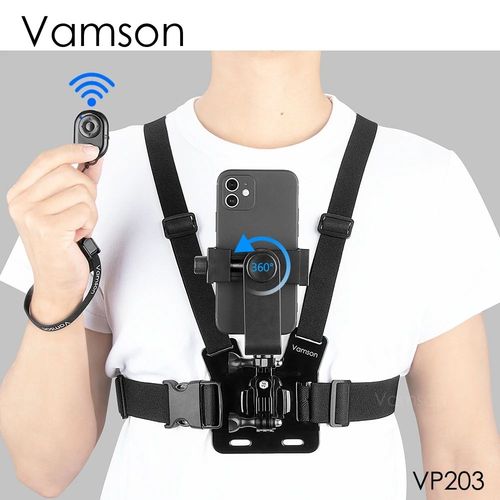 Sangle de poitrine rotative pour iPhone/Samsung/autres, support de tlphone intelligent, ceinture, corps, SFP, Gopro, Fore10, 9, 8, Insta360, Vanson