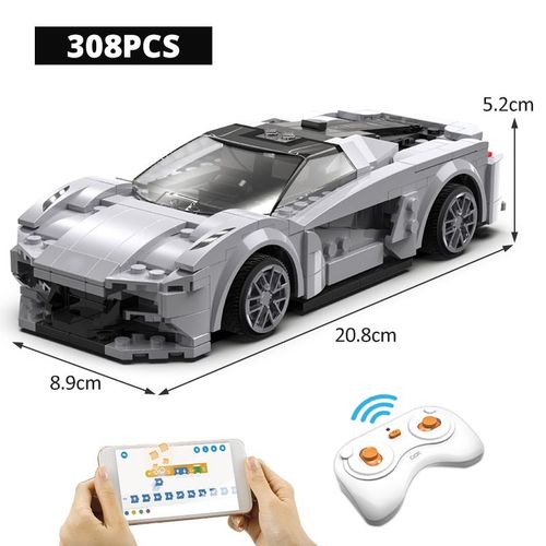 Sans Bote - Blocs De Construction De Voiture De Sport, Programmation D'application Technique, Tlcommande, Voiture De Course, Ville Rc, Briques, Cadeaux, Jouets Pour Garons