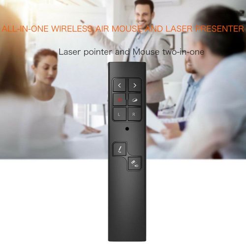 Sans fil prsentateur noir travail tlcommande Air souris enseignant enseignement PPT stylo  rabat ABS Rechargeable Portable multi-fonction