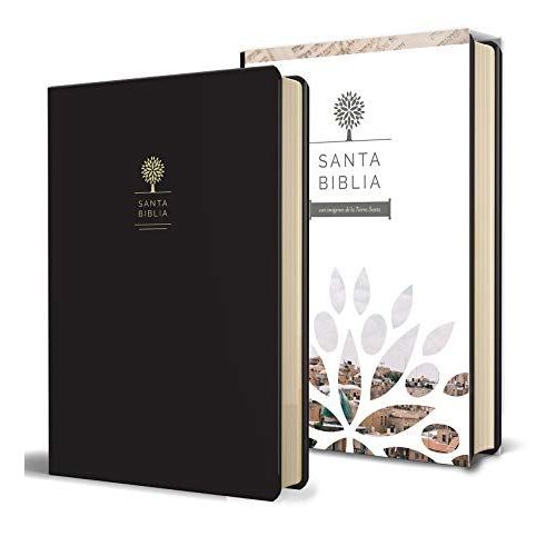 Santa Biblia Rvr 1960 - Letra Grande, Imitacin Piel Negra Con Imgenes De Tierra Santa / Spanish Holy Bible Rvr 1960 - Large Print    Format Cuir 