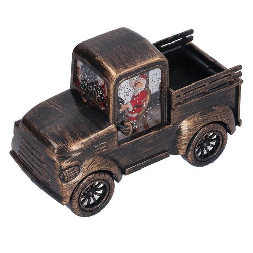Santa Claus Drives A Car To Display A Led Night Light To Display A Gift