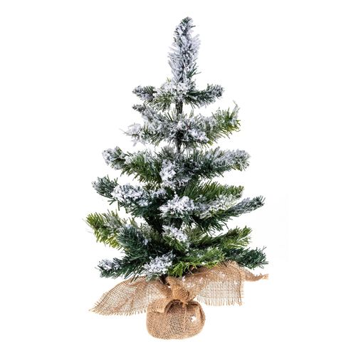Sapin Artificiel Floqu Coloris Vert .29 X H.50 Cm Support Inclus