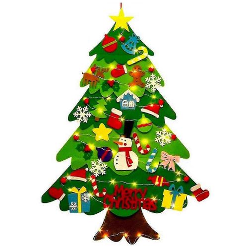 Sapin De Nol En Feutre  Faire Soi-Mme Pour Les Tout-Petits Avec 32 Dcorations Rutilisables, Jouet ducatif Pour Nol, Le Nouvel An Et Les Ftes De Fin D'anne.