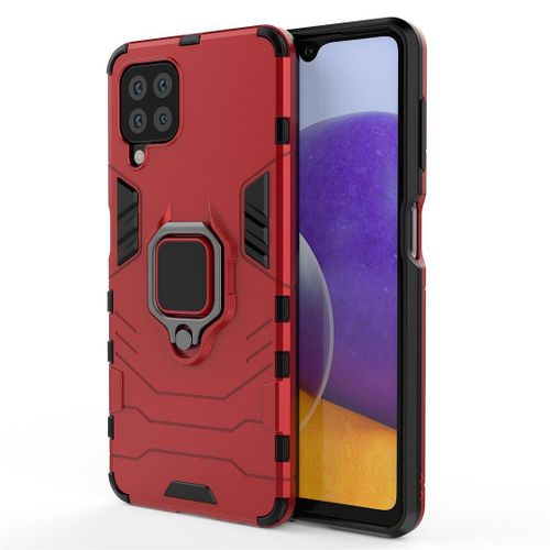 Saturcase Coque Pour Samsung Galaxy M32, Bague Bquille Hybride 2 En 1 [Pc & Silicone] Double Couche Pare-Chocs Antichoc Protecteur Housse tui Coque Pour Samsung Galaxy M32 (Rouge)