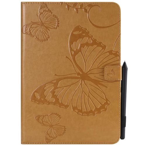 Saturcase Coque Pour Samsung Galaxy Tab A 9.7, Papillon Pu Cuir Magntique Flip Portefeuille Support Porte-Carte Protecteur Coque Housse tui Pour Samsung Galaxy Tab A 9.7 Sm-T550 T555 (Jaune)
