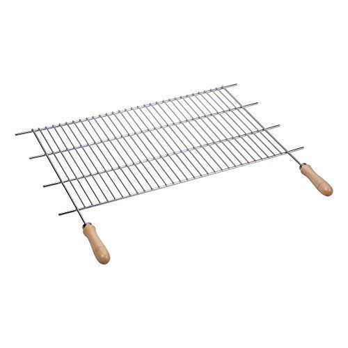 Sauvic 02758 Grille De Barbecue Inoxydable Avec Manches Bois 80 X 40 Cm