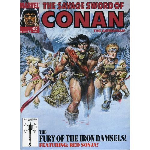 Savage Sword Of Conan # 179 ( 64 Pages Magazine V.O. 1990 Marvel ) ** The Fury Of The Iron Damsels ( Red Sonja & Valeria ) * Collector   de Chuck Dixon, Eric Fein, Gary Kwapisz & Ernie Chan 