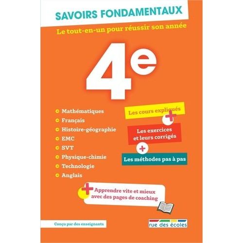 Savoirs Fondamentaux 4e - Le Tout-En-Un Pour Russir Son Anne    Format Grand Format 