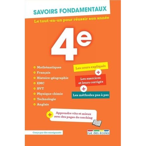 Savoirs Fondamentaux 4e - Toutes Les Matires    Format Beau livre 