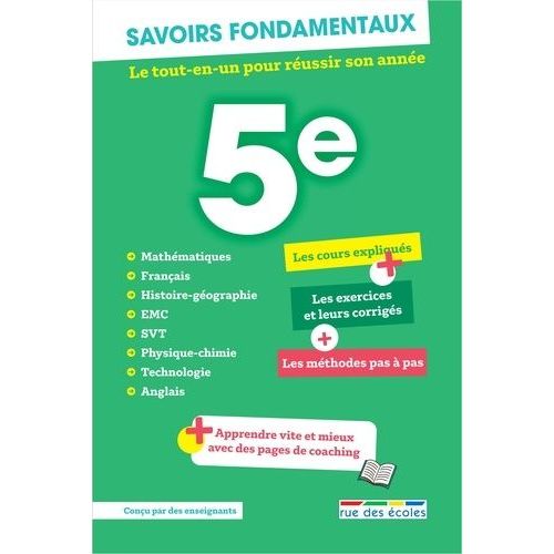 Savoirs Fondamentaux 5e - Le Tout-En-Un Pour Russir Son Anne    Format Grand Format 