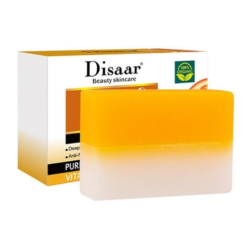 Savon De Nettoyage En Profondeur Fait  La Main, 100g, Vitamine C, Adoucissant, Hydratant, Puissant, Blanchit, claircit Les Taches Fonces