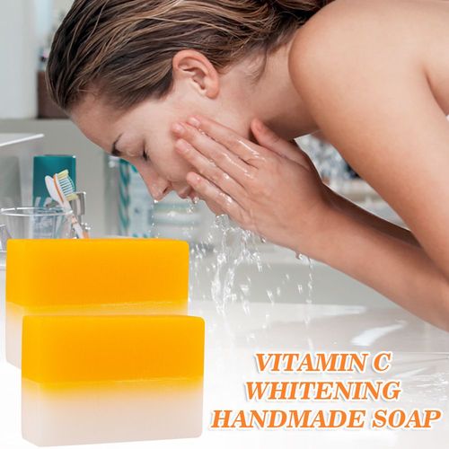Savon Fait Main Blanchissant  La Vitamine C, 100g, Hydratant, Nettoie La Salet, Mousse Fine, Odeur Agrable, Soins De La Peau, 1 Pice