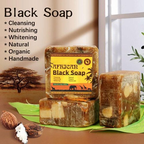 Savon Noir Africain Fait  La Main Au Beurre De Karit 110g, Traitement De Beaut Anti-Revolver, Hydratant, Soin De La Peau, Acn, Bain Visage N4z0
