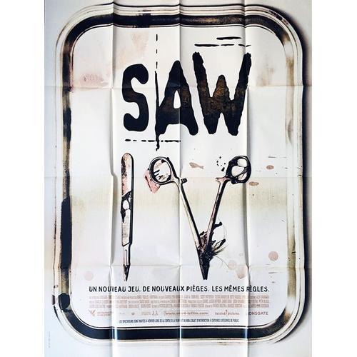 Saw 4/Quatre - Vritable Affiche De Cinma Plie - Format 120x160 Cm - De Darren Lynn Bousman Avec Tobin Bell, Costas Mandylor, Scott Patterson, Betsy Russell, Lyriq Bent, Justin Louis -2007