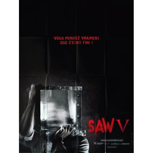 Saw 5/Cinq - Vritable Affiche De Cinma Plie - Format 120x160 Cm - De David Hackl Avec Tobin Bell, Costas Mandylor, Scott Patterson, Betsy Russell, Mark Rolston, Julie Benz - 2008