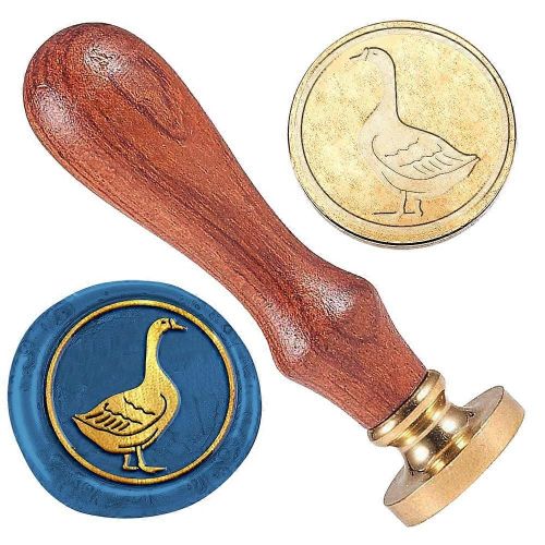 Sceau De Cire En Forme De Canard, Tampon En Relief, Amovible, 2,5 Cm, Tte De Sceau De Cire En Laiton Avec Manche En Bois, Pour Invitations De Mariage, Enveloppes, Emballages Cadeaux, Dcoration
