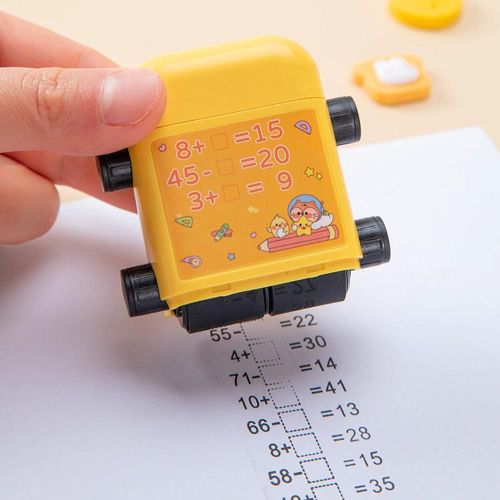 Sceau De Rouleau D'addition Et De Soustraction 2 En 1, Tampon Arithmtique, Sceau De Pratique D'artefact Mathmatique, Roue De Question Numrique Fuchsia, P0j7