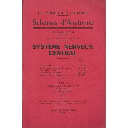 Schemas D Anatomie Neuvieme Fascicule 9 E Systeme Nerveux Central de Cl Monod