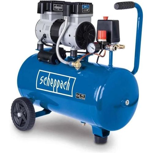 Scheppach Air Compressor Hc26si Ultra-Quiet Air Compressor 24 L Tank Working Pressure 8 Bar 1100 W 230 V Suction Capacit