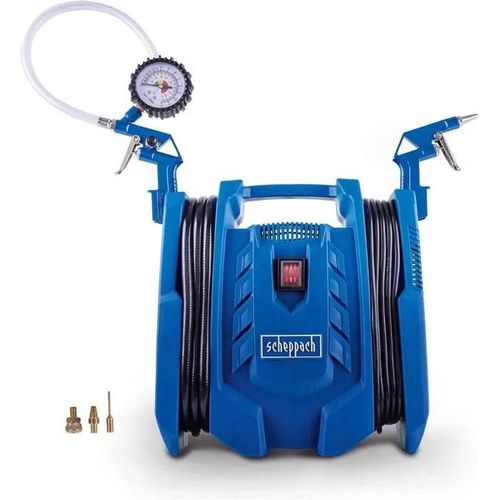 Scheppach Airforce 7 Mobile Air Compressor 230 V 1100 W Pressure 8 Bar 180 Lmin Oil-Free And Mobile 8 M Working Radius