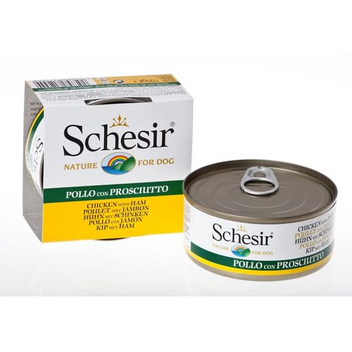 Schesir Filets De Poulet Avec Jambon En Gele Pour Chien 10 X 150 G