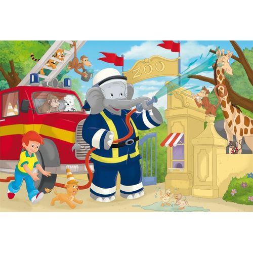 Schmidt Spiele- Puzzle Benjamin L lphant-Toujours En Action 3 X 48 Pi Ces 56209