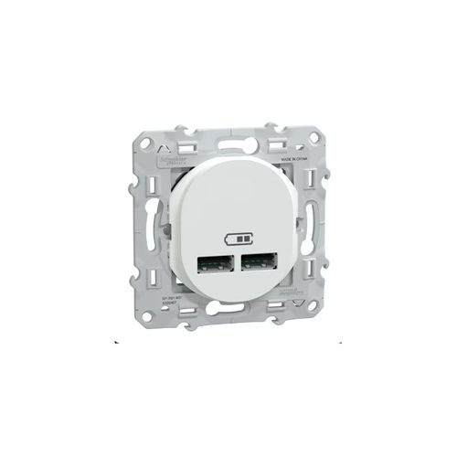 Schneider Electric - Ovalis - Double Chargeur Usb A+A 10,5w - Blanc- S320407