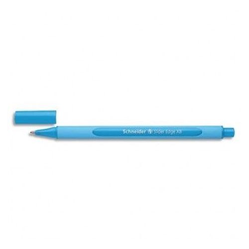 Schneider Stylo Bille  Capuchon, Pointe Large, Corps Triangulaire Caoutchouc, Encre Turquoise