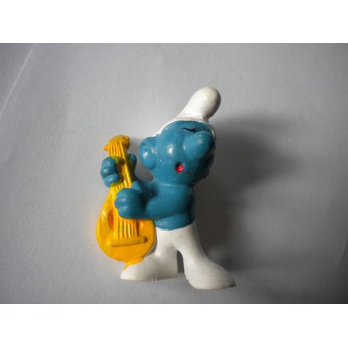 Schtroumpf Guitare Jaune Peyo Variante Ancienne Figurine Collection Schtroumpfs Smurf