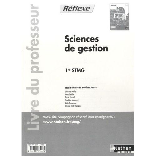 Sciences De Gestion 1e Stmg - Livre Du Professeur   de Doussy Madeleine  Format Broch 