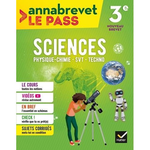 Sciences : Svt, Physique-Chimie, Technologie 3e    Format Grand Format 