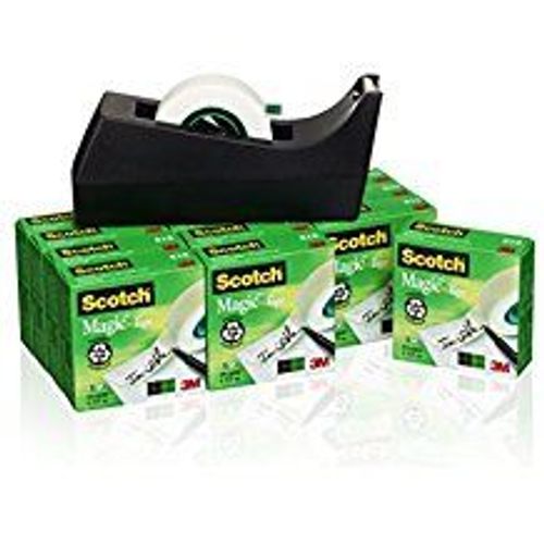 Scotch C38 Dvidoir De Bureau Avec 12 Rouleaux D'adhsif Magic De 19mm X 33m Noir