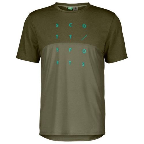 Scott - Trail Flow Dri S/S - Maillot De Cyclisme Taille L, Vert Olive