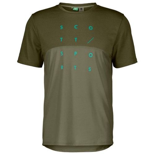 Scott - Trail Flow Dri S/S - Maillot De Cyclisme Taille Xxl, Vert Olive