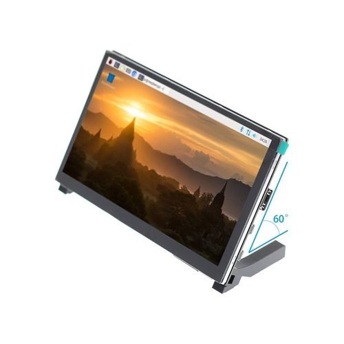 Screen with speaker cran LCD D 7 pouces, 1024x600, avec support h, angle de vision complet  178 degrs, pour raspberry PI 3B + 4B