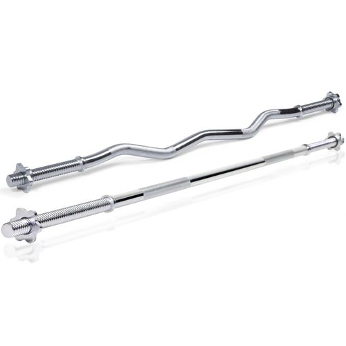 Scsports Jeu D'haltres - Barre Standard 160 Cm, Barre Ez Curl 120 Cm,  30 Mm, En Acier Chrom, Fermeture  Vis ? Set De Barre D'haltre Long Pour Musculation, Fitness  La Maison