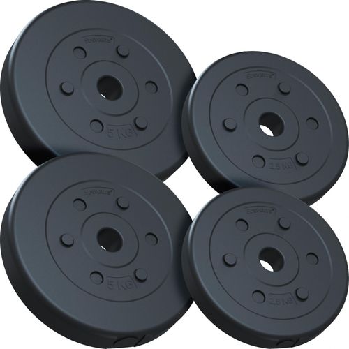 Scsports Set Disques De Poids?15 Kg, Plaques 2 X 2,5/5 Kg En Plastique, Adapte Au Sol, Silencieux, Noir - Musculation  La Maison