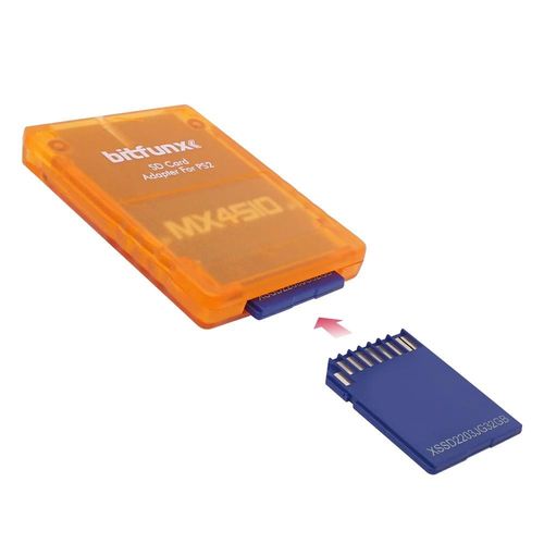 Sd-Orange - Bitfunx-Lecteur De Carte De Jeu Pour Consoles Sony Playstation 2, Adaptateur Sio2sd Pour Ps2 Sd, Mx4sio, Mircosd